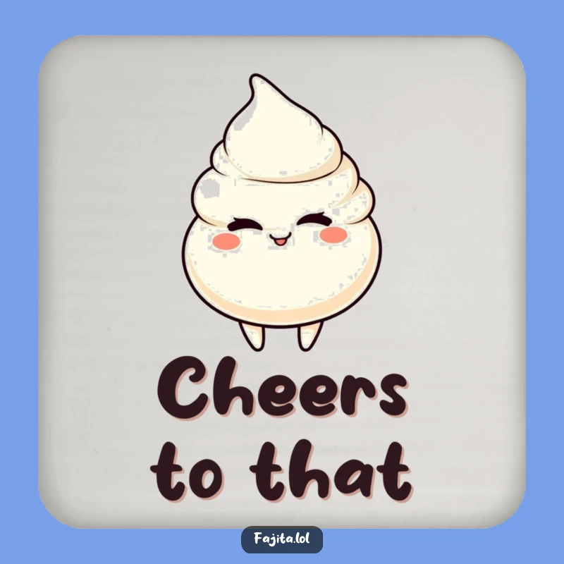 Funny Winking Sour Cream Coaster - Protect Surfaces with Creamy Charm