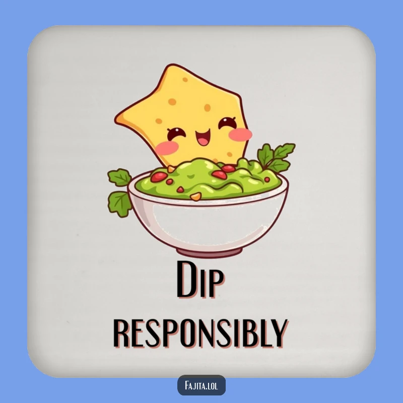 Funny Chip Diving Guacamole Coasters: Protect Surfaces with Snack Charm