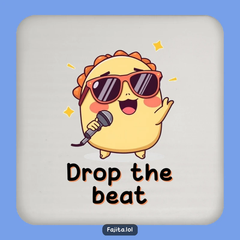 Funny Winking Taco Mic Drop Coaster: Protect Drinks with Cool Style