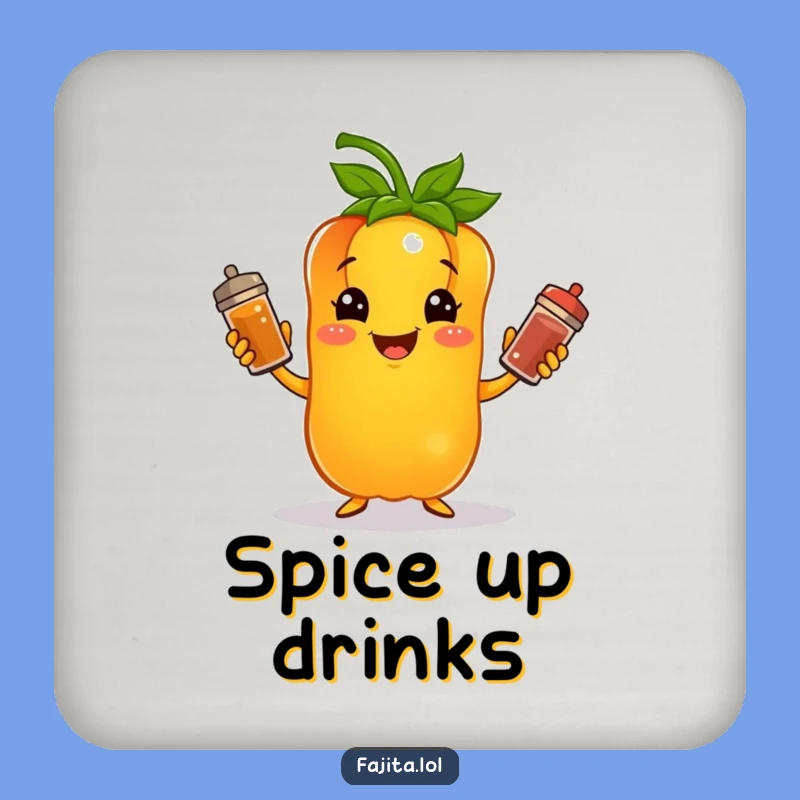 Funny Bell Pepper Juggling Spices Coasters: Protect Surfaces with Kitchen Charm