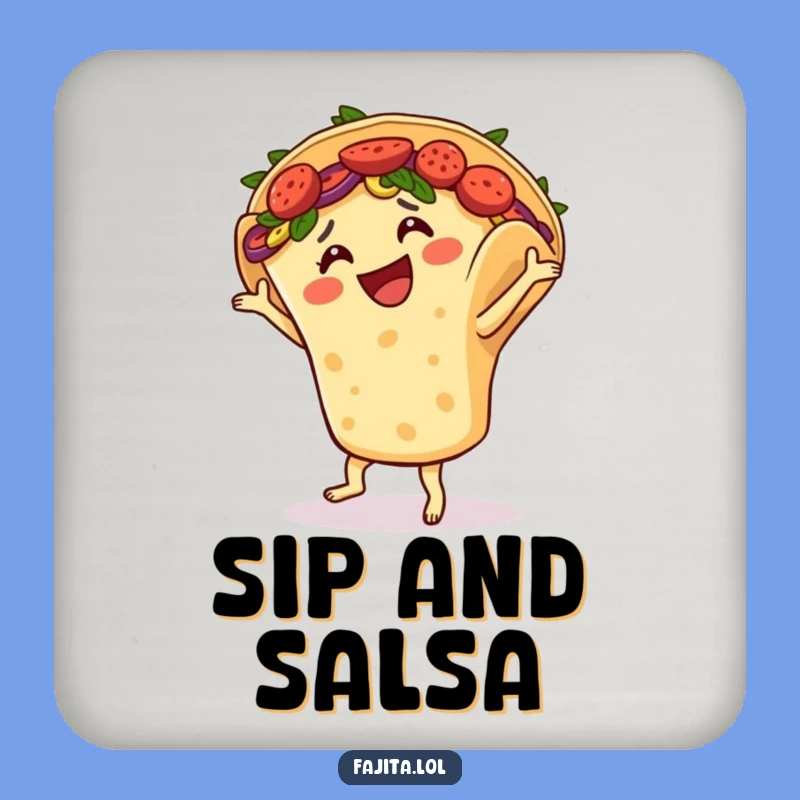 Funny Fajita Salsa Dance Coaster - Protect Surfaces with Fiesta Flair