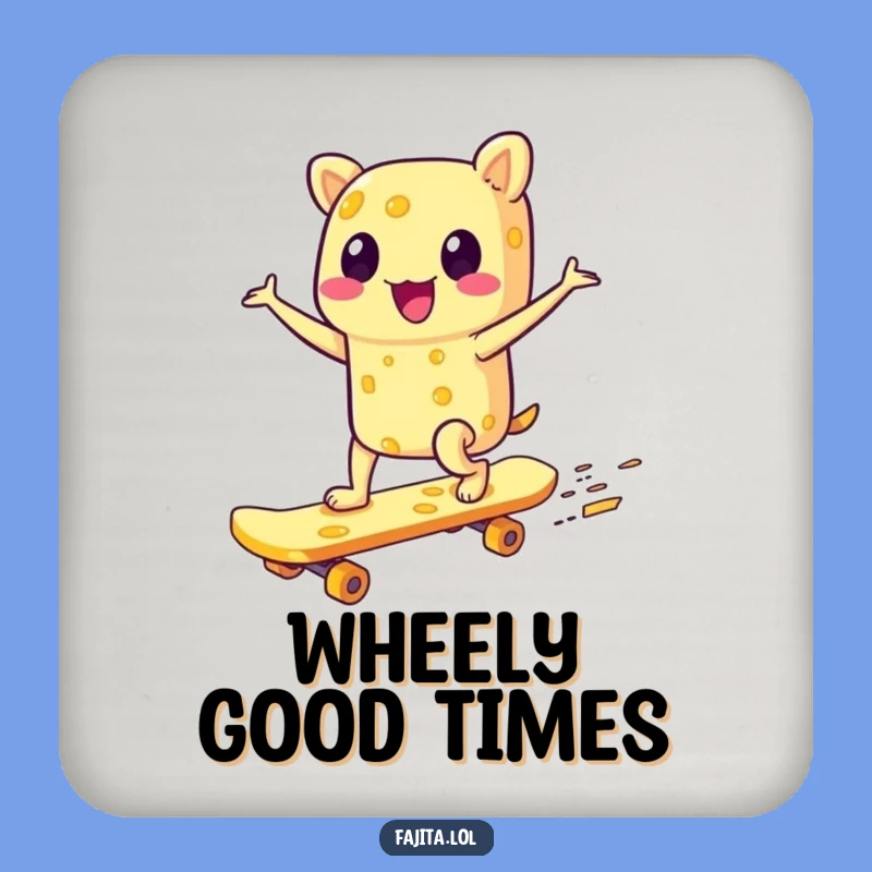 Funny Fajita Skateboarder Coaster Set: Cheesy Protection, Hilarious Gift