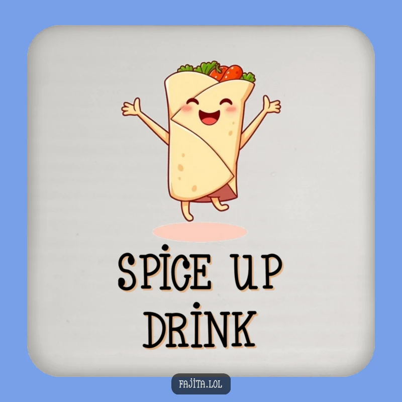 Funny Fajita Wrap Coaster - Hilarious Cartwheel Drink Protector Gift