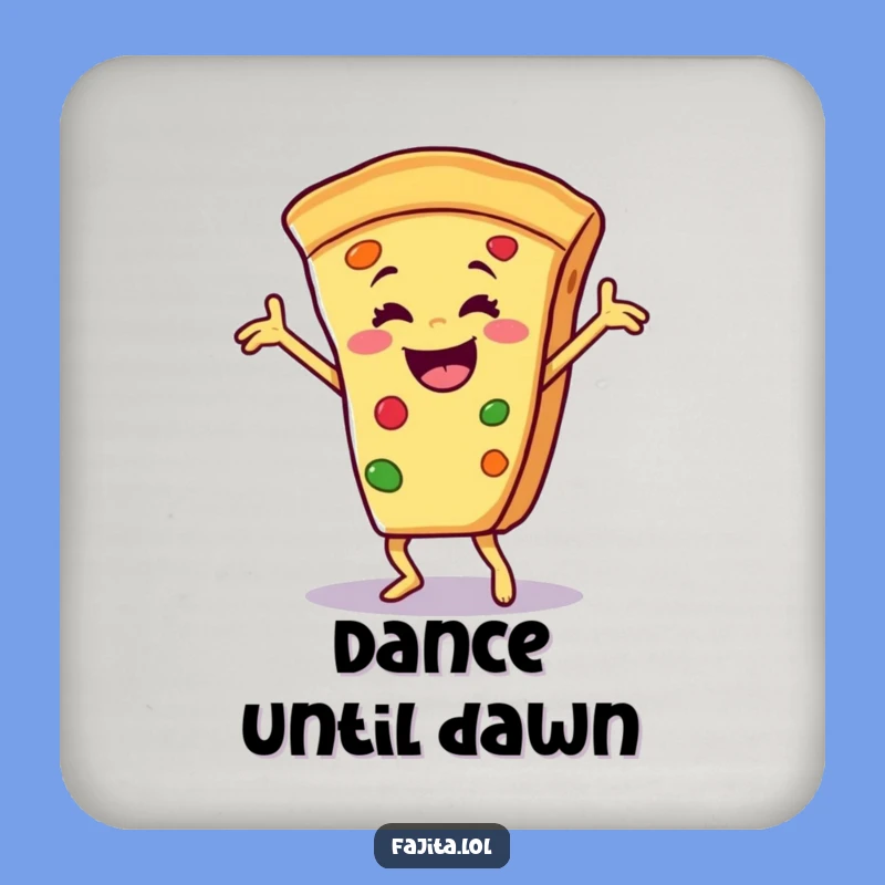 Funny Salsa Dancing Fajita Slice Coaster: Comedic Protection for Your Surfaces