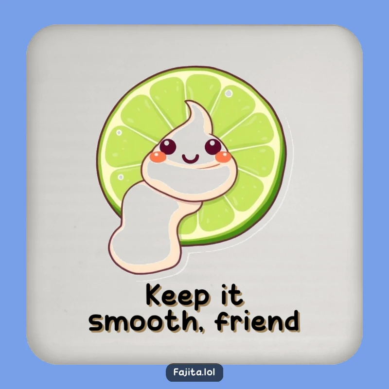 Funny Sour Cream Lime Coaster: Protect Surfaces with Zest, Quirky Funny Gift for Homes