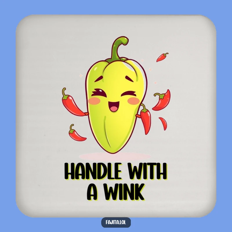 Funny Winking Fajita Pepper Coaster: Comedic Protection for Your Surfaces