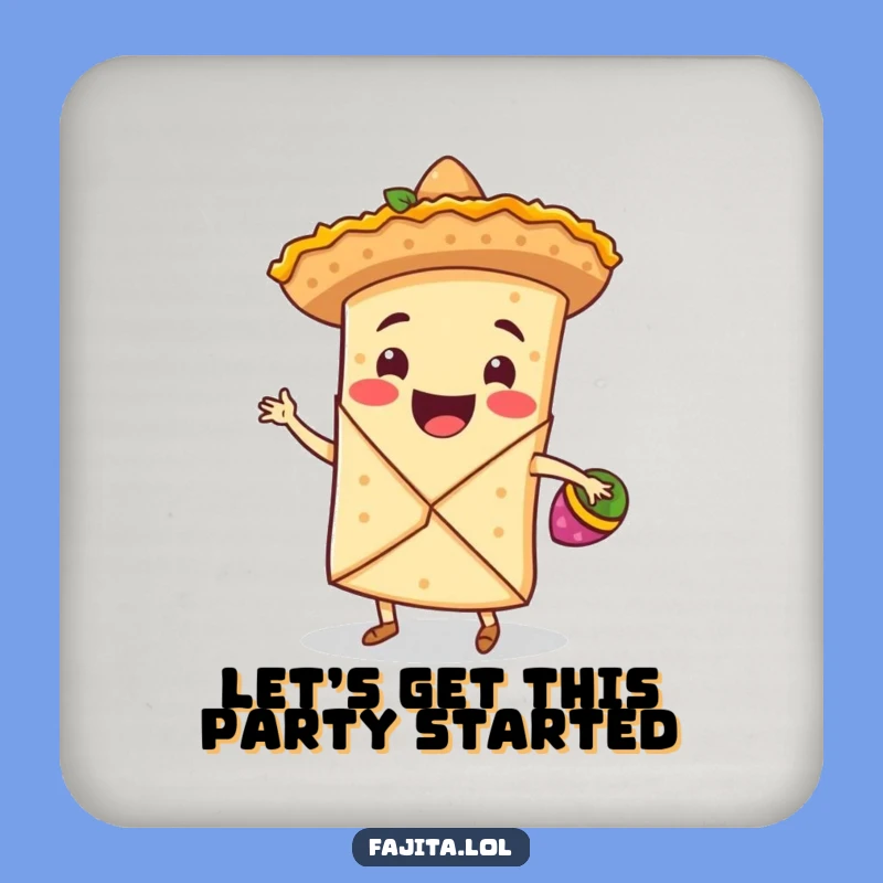 Funny Fajita Wrap Coasters: Fiesta Sombrero Dancing Drink Protectors Gift
