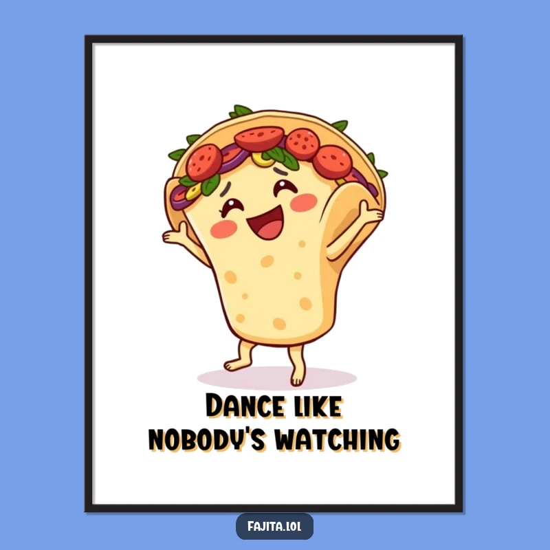 Funny Fajita Salsa Dance Poster - Vibrant Wall Art for Fiesta Lovers