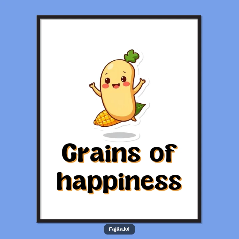 Funny Bouncing Bean Poster - Happy Fajita Moment, Vibrant Wall Art Gift