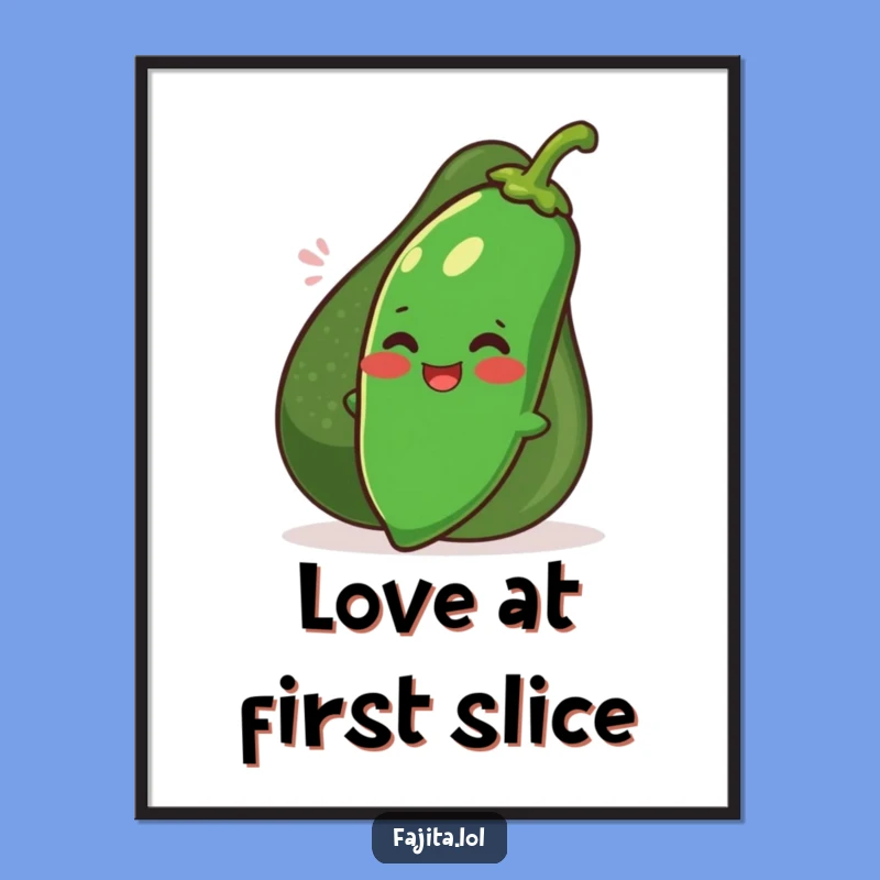 Funny Jalapeno & Avocado Poster: Whimsical Wall Art for Kitchen Laughs