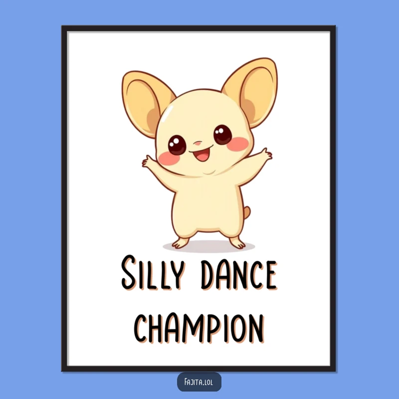 Funny Quesadilla Dance Poster: Vibrant Wall Art of a Hilarious Cheesy Character