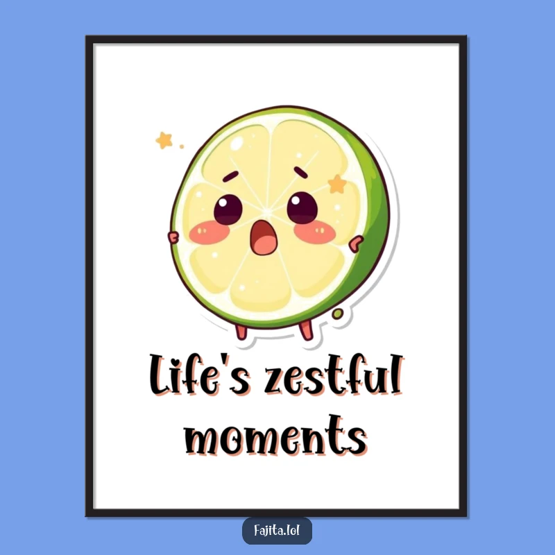 Funny Surprised Lime Poster - Zesty Citrus Art for Your Walls