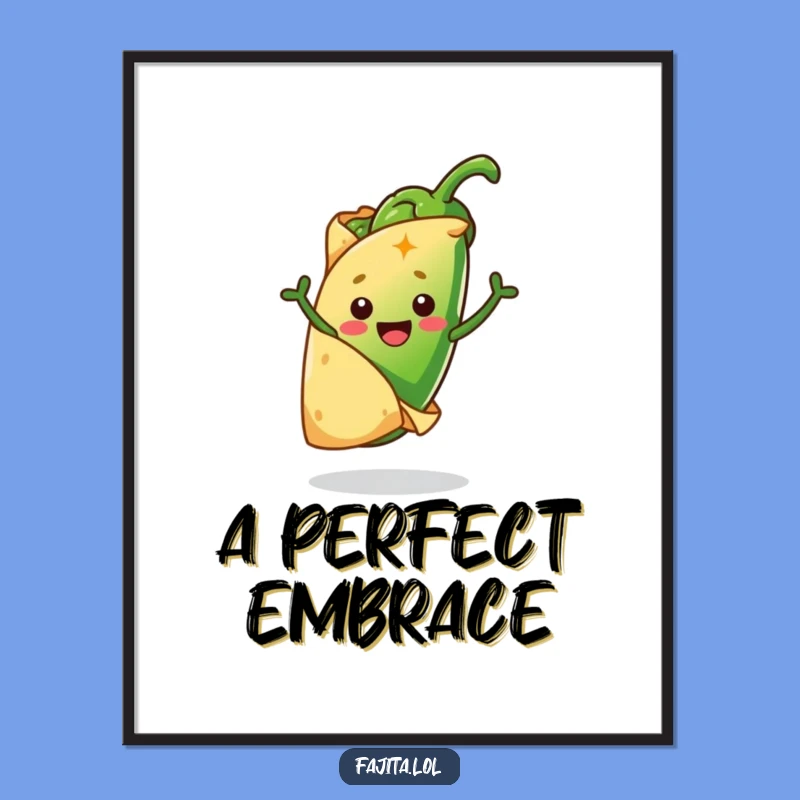 Funny Tortilla and Jalapeño Poster: Vibrant Comedic Wall Art for Foodie Fun