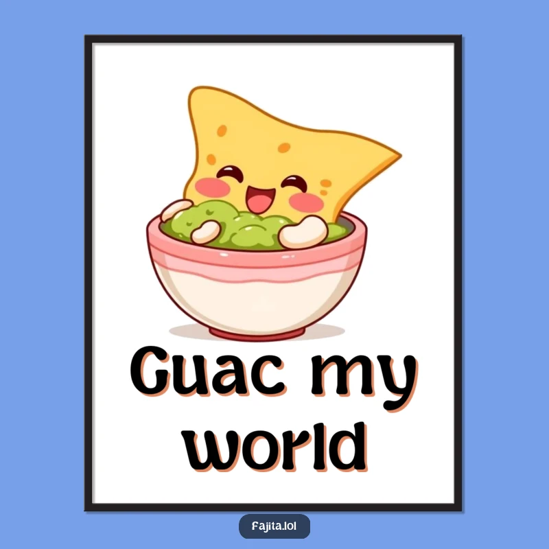 Funny Tortilla Chip Guacamole Poster - Hilarious Dive Art Print