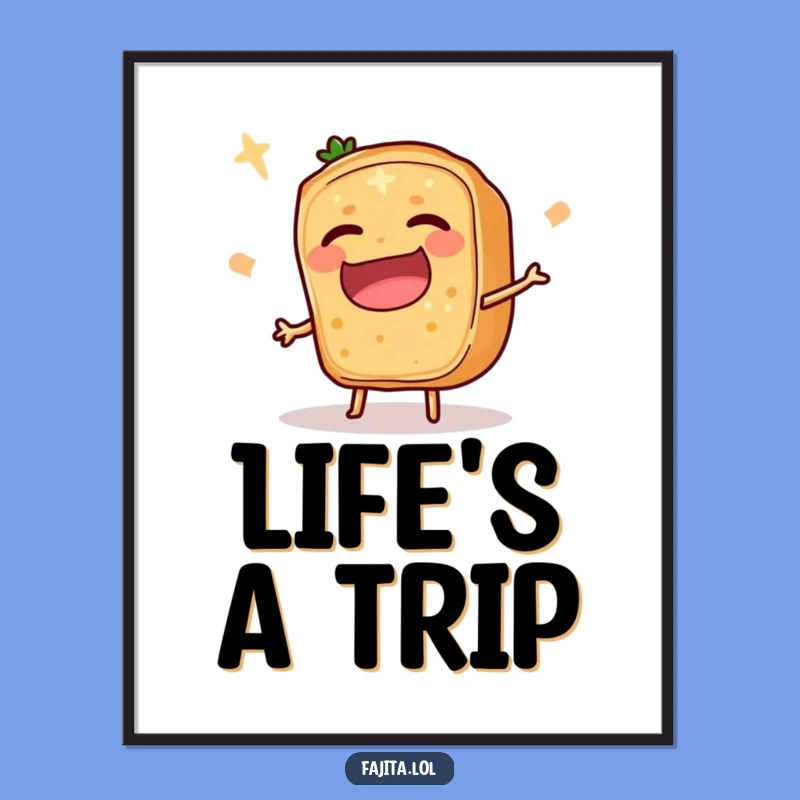 Funny Tripping Fajita Slice Poster - Comedic Ingredient Action, Humorous Wall Art Gift