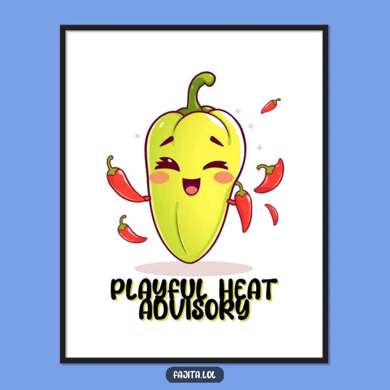 Funny Winking Fajita Pepper Poster: Vibrant Comedic Wall Art for Spice Lovers