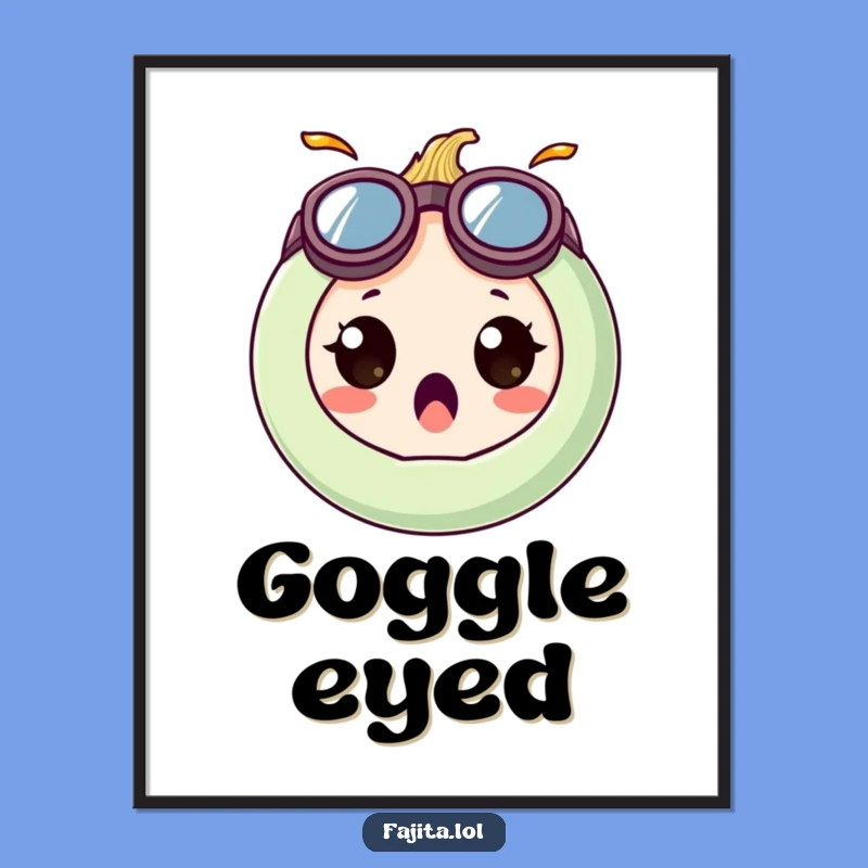 Funny Onion Ring Poster: Goofy Goggle Surprise Wall Art Gift