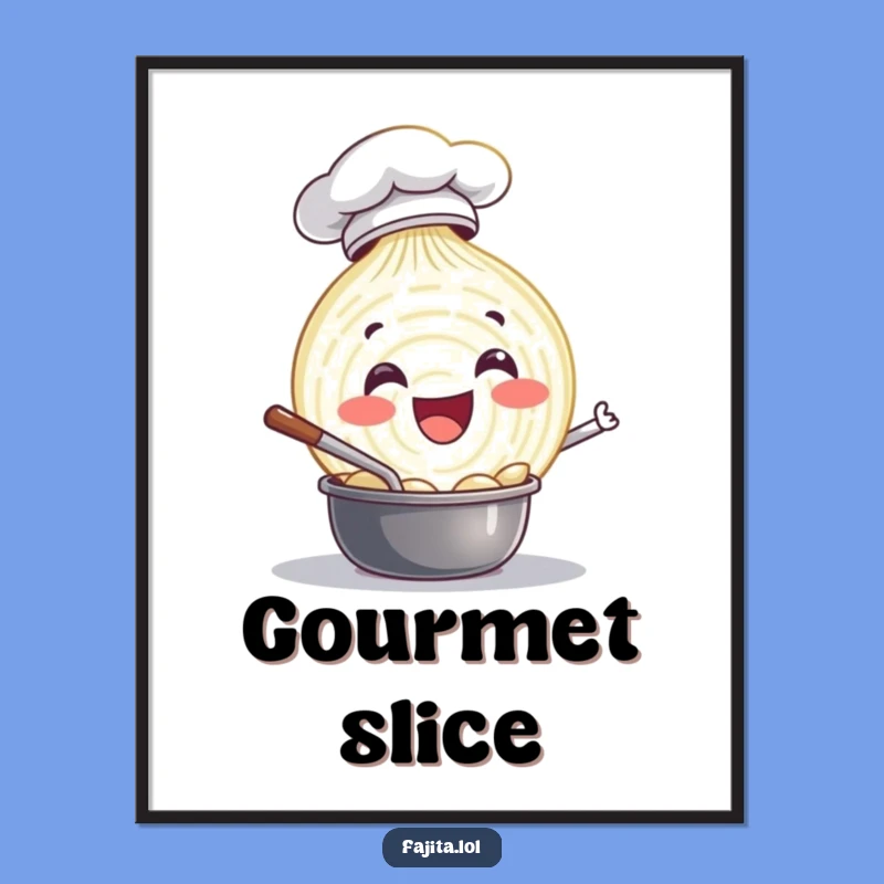 Funny Onion Chef Poster: Whimsical Wall Art for Kitchen Enthusiasts