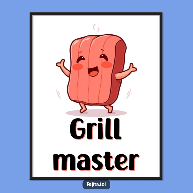 Funny Dancing Meat Strip Poster: Hilarious BBQ Art Print for Walls