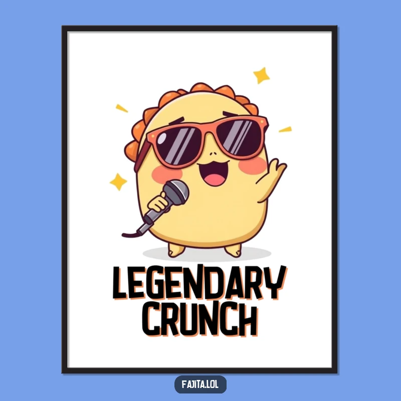 Funny Winking Taco Mic Drop Poster: Epic Wall Art for Cool Vibes