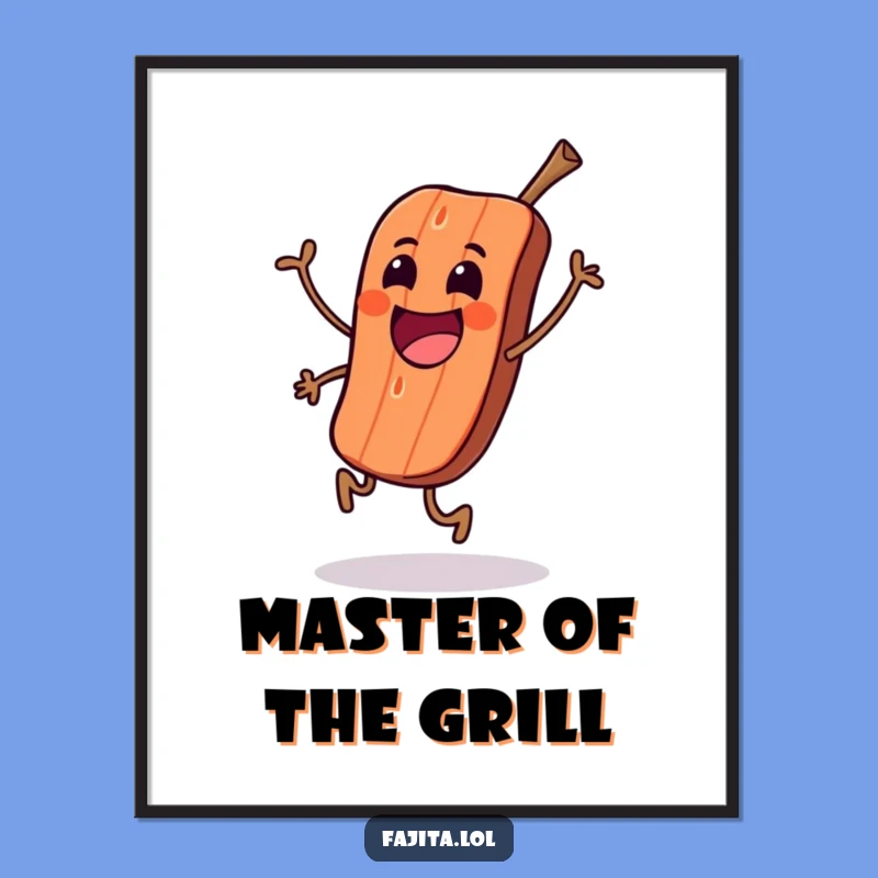 Funny Grilled Meat Skip Poster - Sizzling Art for Your Walls