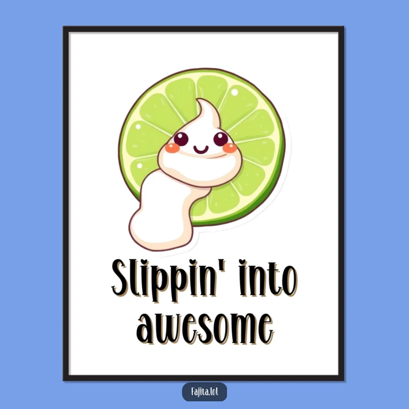 Funny Sour Cream Lime Poster: Vibrant Witty Art Print, Quirky Decor & Awesome Funny Gift