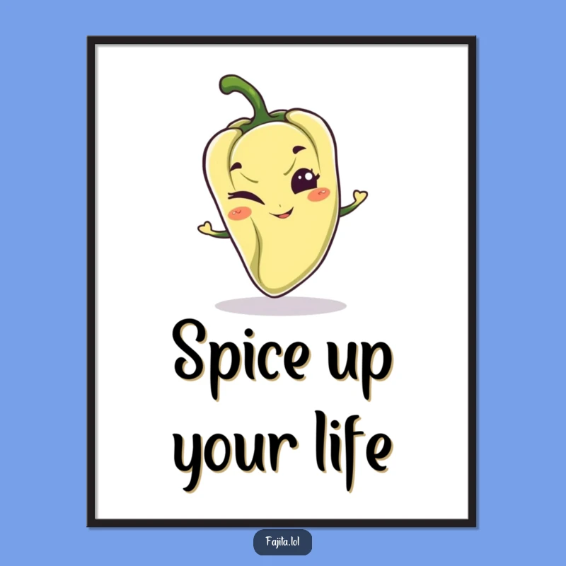 Funny Winking Pepper Poster: Mischievous Character Art for Playful Decor