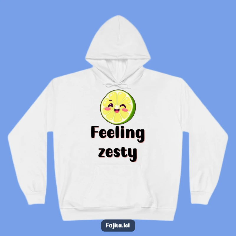 Cozy Funny Wiggling Lime Slice Hoodie - Smiling Fajita Friend, Warm Gift Idea