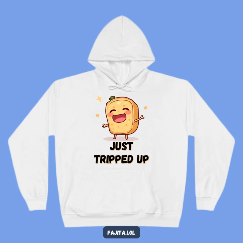 Cozy Funny Tripping Fajita Slice Hoodie - Comedic Ingredient Fall, Warm Gag Gift Idea