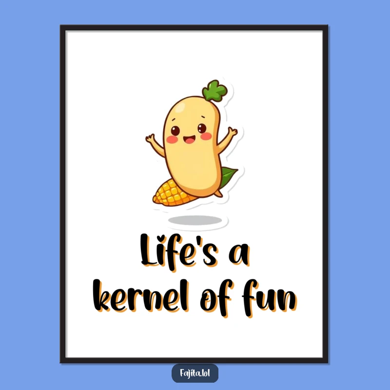 Free Printable Wall Art: Bouncing Bean, Humorous Kitchen Decor, Downloadable Art