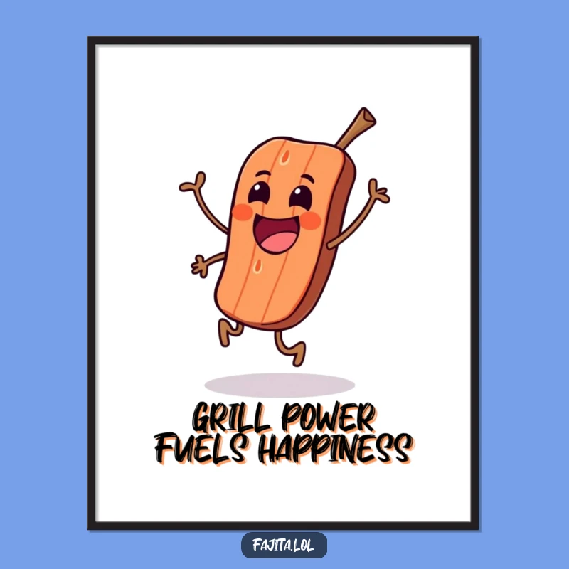 Funny Free Printable Wall Art: Excited Grilled Meat Skip, Downloadable Decor