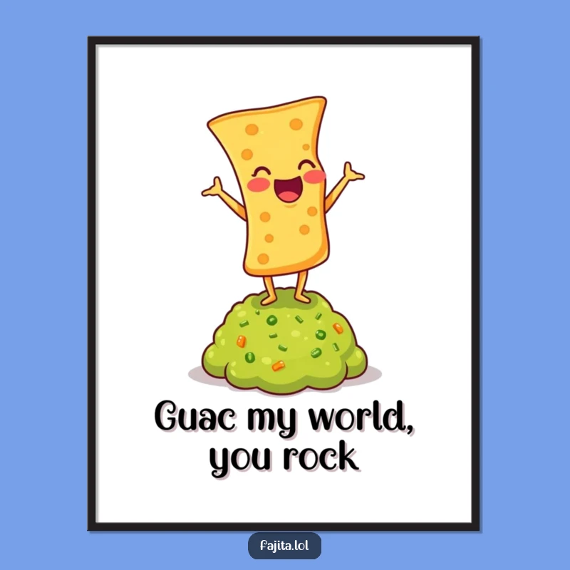Funny Free Printable Wall Art: Guac Headstand Chip! Hilarious Downloadable Decor for Food Lovers