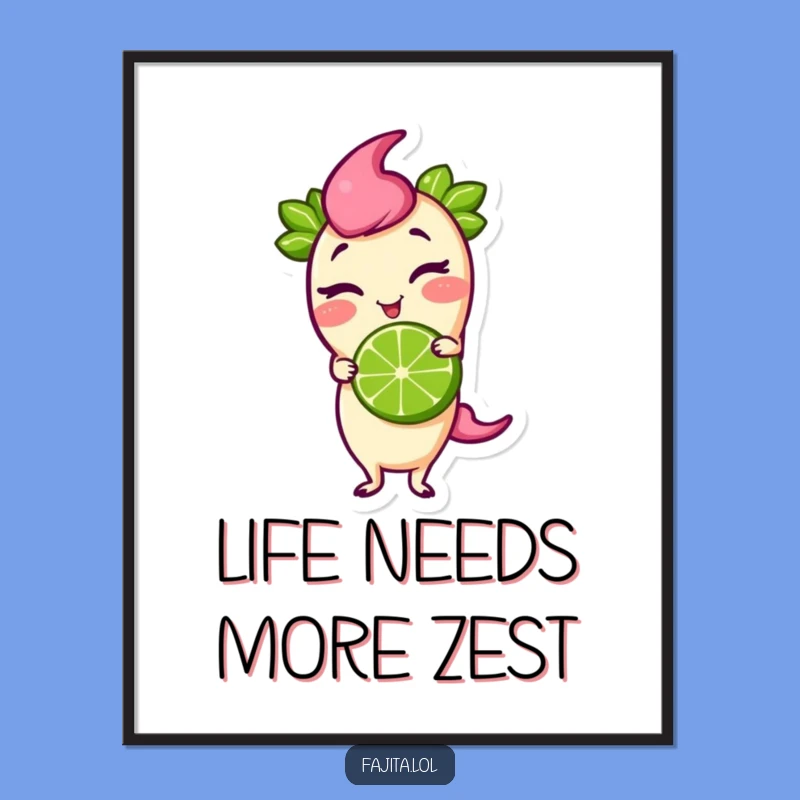 Funny Free Printable Wall Art: Winking Fajita Lime Downloadable Decor