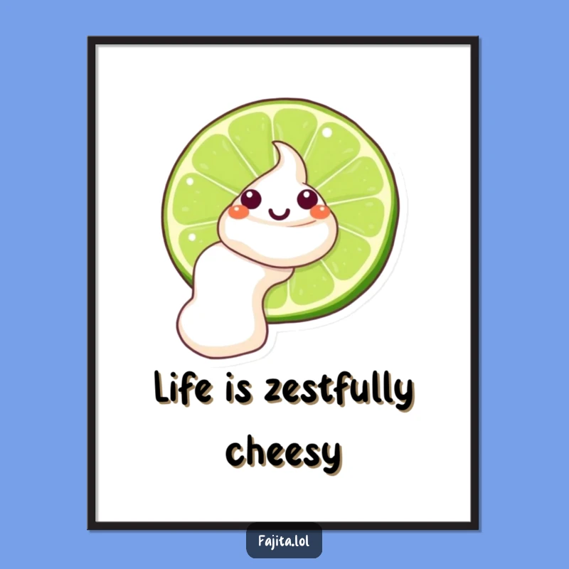 Funny Free Printable Wall Art: Winking Sour Cream Digital Download for Decor