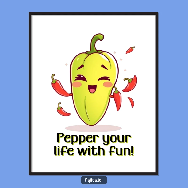 Funny Printable Wall Art: Juggling Pepper Fiesta, Free Downloadable Art for a Zesty Kitchen!