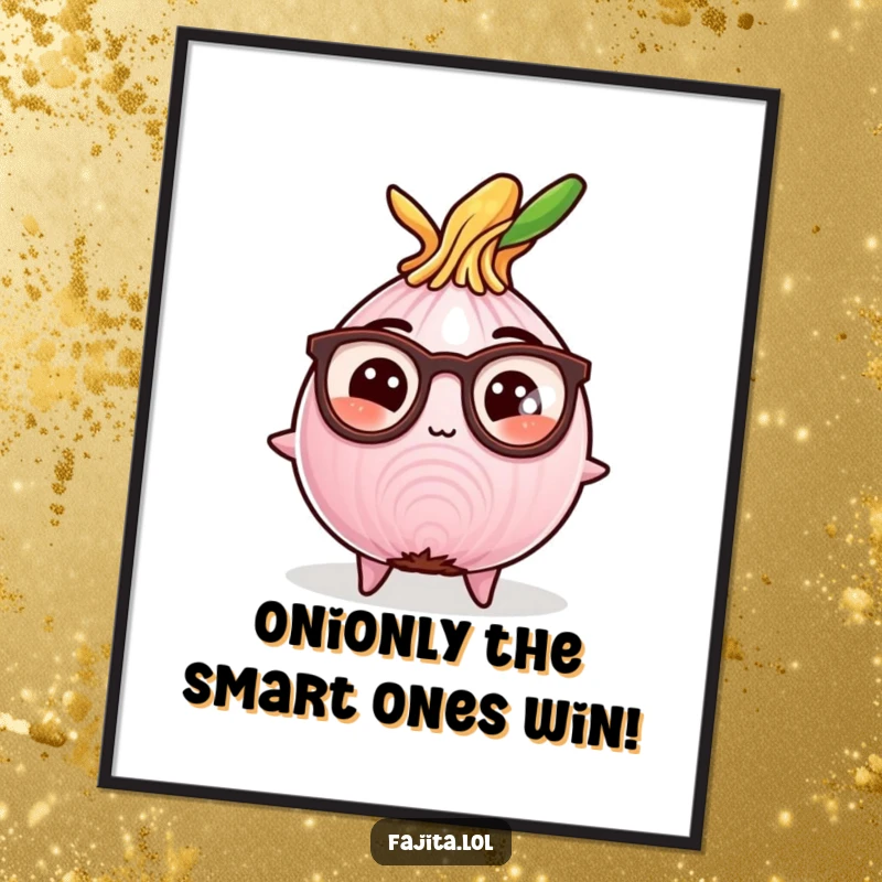 Funny Free Printable Wall Art: Studious Fajita Onion Slice with Glasses, a Clever and Humorous Decor Piece.