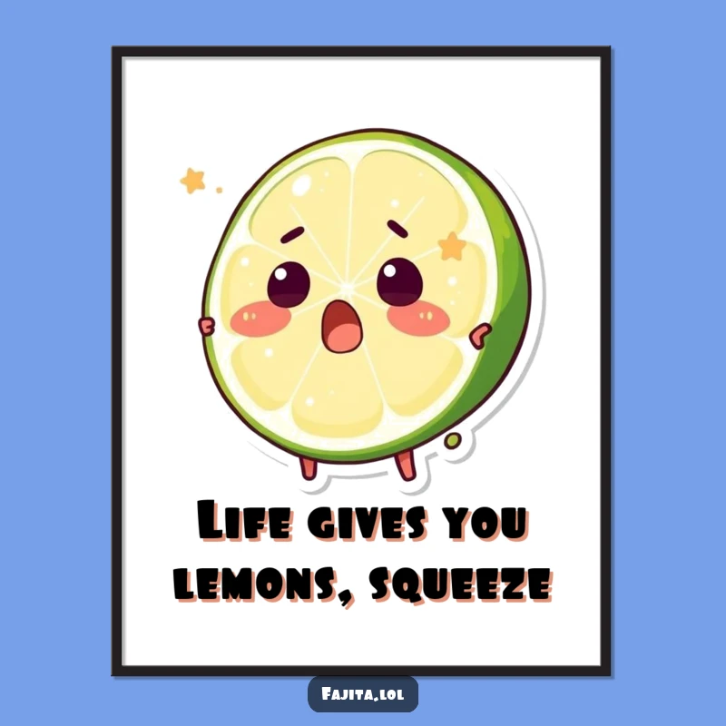 Funny Free Printable Wall Art: Surprised Lime Squeeze, Downloadable Decor
