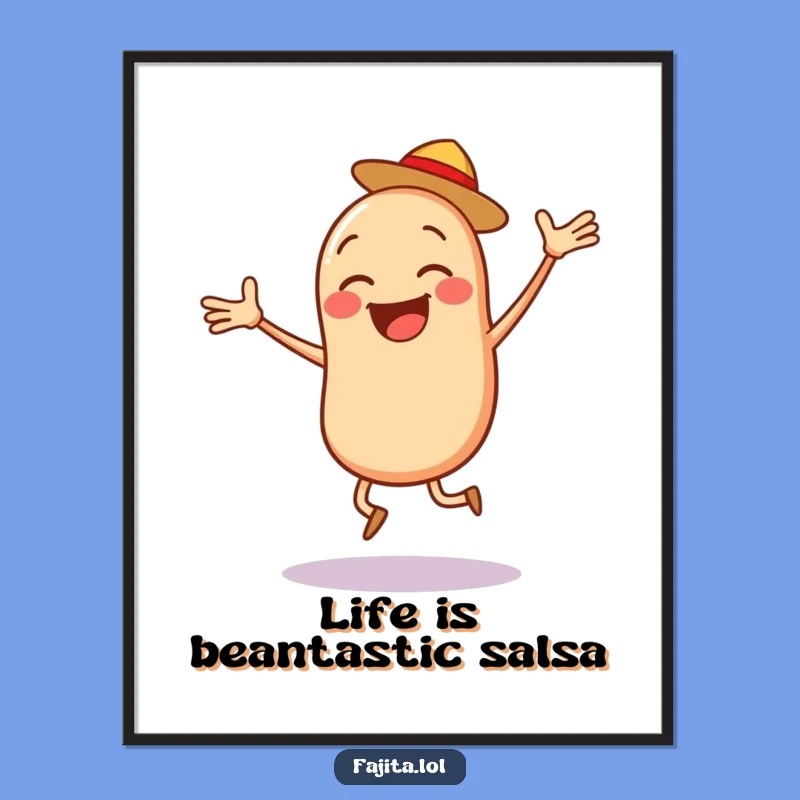 Funny Free Printable Wall Art: Joyful Bean Digital Download for Decor