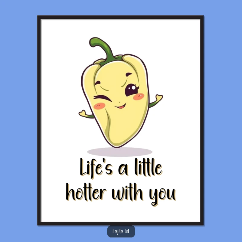 Free Printable Funny Wall Art: Winking Pepper Cheeky Decor Downloadable