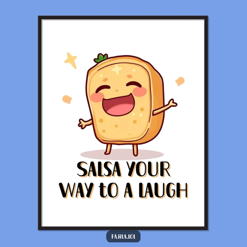 Free Printable Wall Art: Tripping Fajita Slice, Humorous Kitchen Decor, Downloadable Art