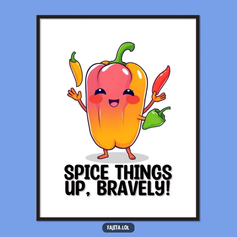 Funny Free Printable Wall Art: Juggling Peppers Decor for a Playful Kitchen