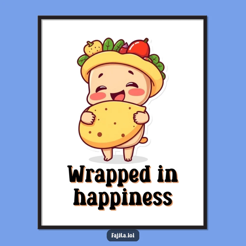 Funny Free Printable Wall Art: Fajita & Tortilla Hugs, Downloadable Cozy Art
