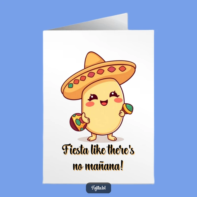 Free Printable Birthday Card: Funny Bean Fiesta Sombrero Fiesta Downloadable Gift
