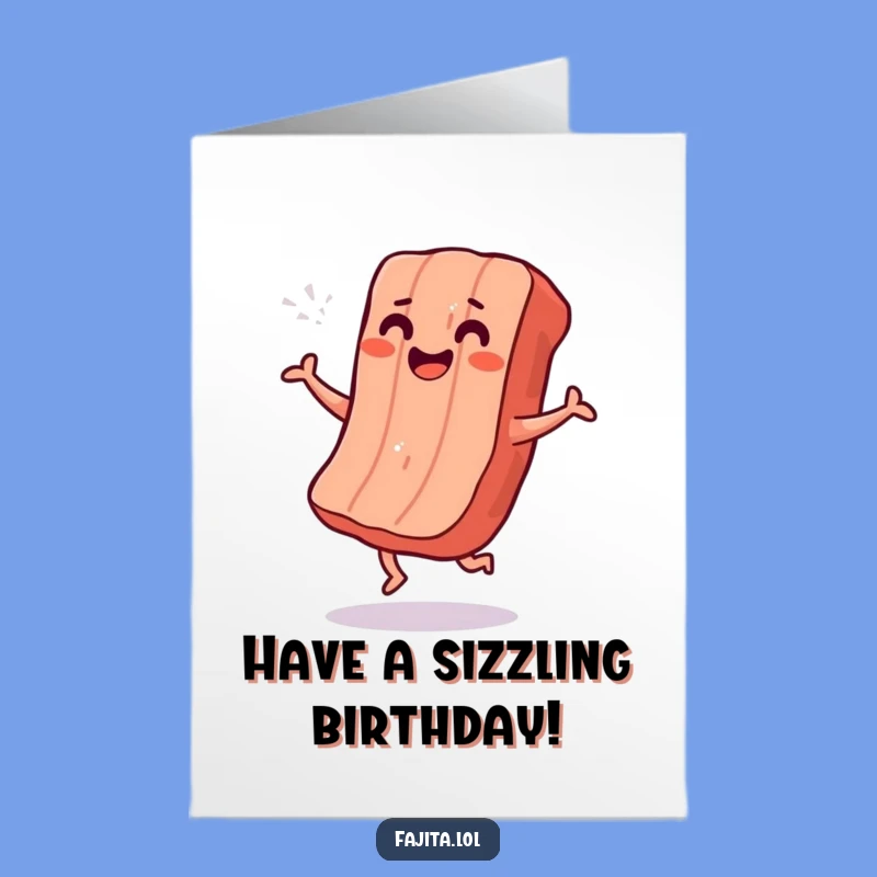 Free Printable Birthday Card: Dancing Meat, Grill Master Fun!