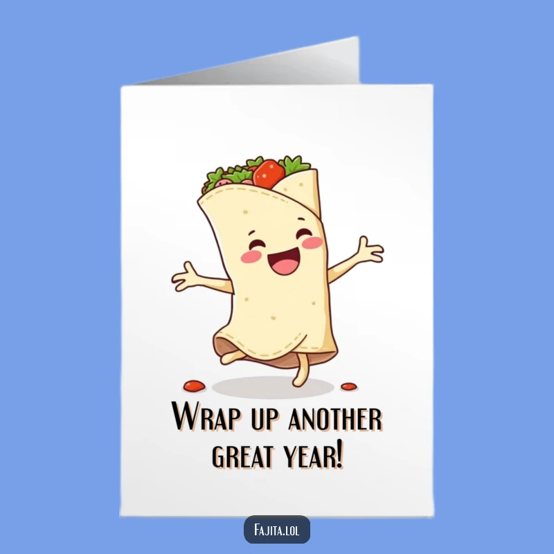 Free Printable Birthday Card: Funny Fajita Wrap Cartwheel - Downloadable Fun Gift