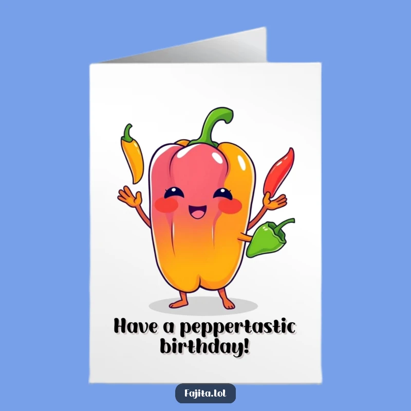 Free Printable Birthday Card: Juggling Peppers Card for a Spicy Celebration