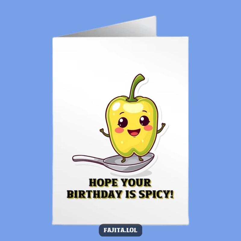 Free Printable Birthday Card: Pepper Spoon Balance Fun Downloadable Gift