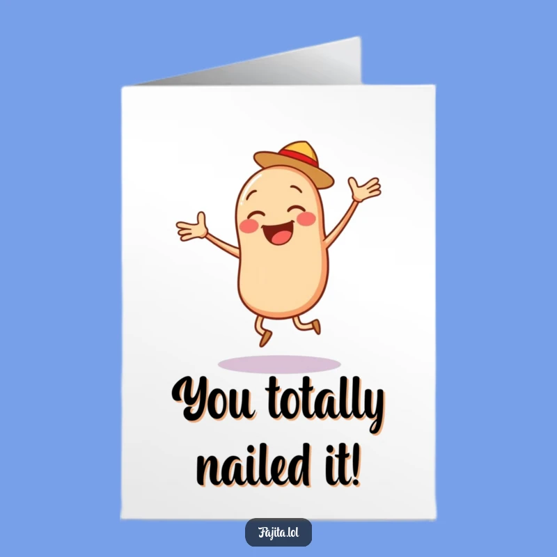 Free Printable Congrats Card: Active Bean Jumping Digital Download