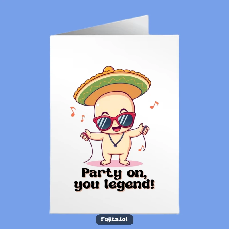 Free Printable Congrats Card: Grooving Sombrero Party Celebration Downloadable