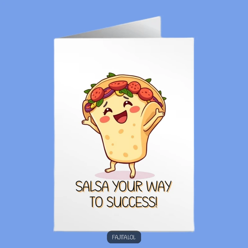 Free Printable Congrats Card: Joyful Dancing Fajita Fiesta Downloadable Greeting!